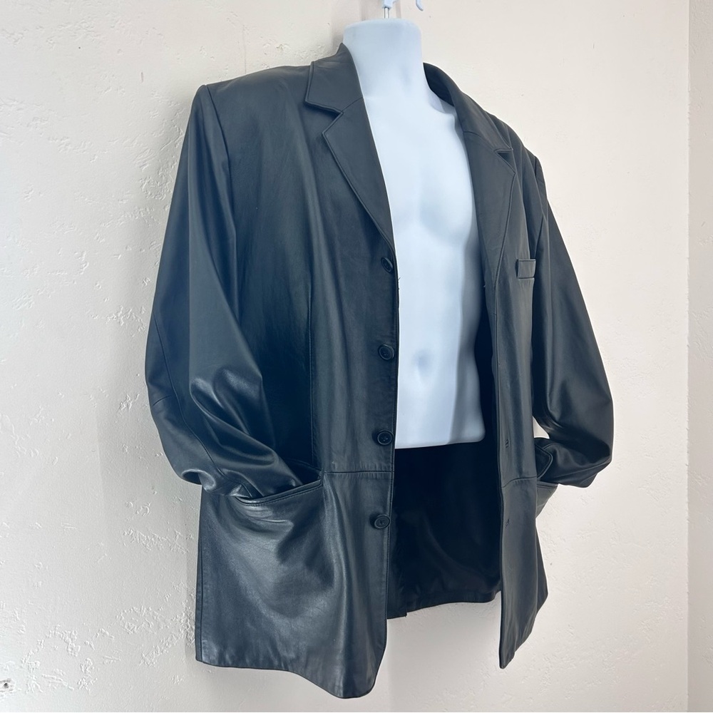 Guide Gear Men’s Black Leather Blazer Jacket Size L Classic Western - Picture 7 of 11